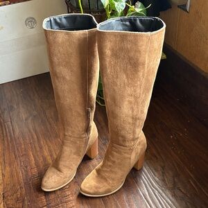 Tan Faux Suede Knee-High Boots. Sz8.5